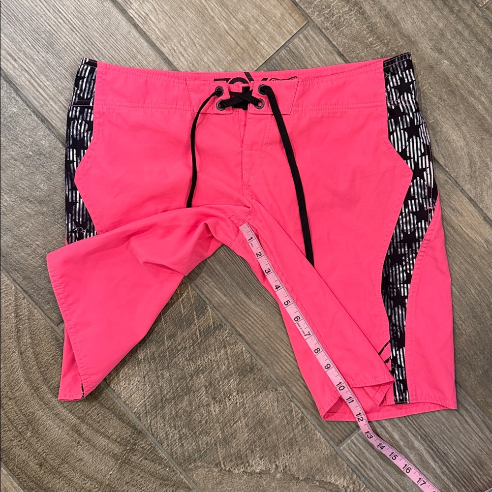 Fox Secret Ride Boardie Swim Trunks Board Shorts Pink Black Size 7 Y2K Surf - Picture 7 of 13